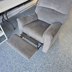 Grey fabric recliner