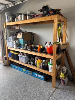 Shelf wood heavy duty for garage $20