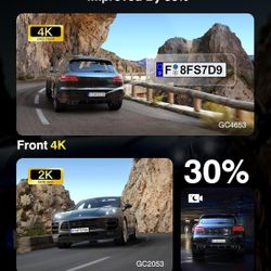 4K+2K Dash Cam Front and Rear, Dash Camera for Cars 2 Channel, 64GB Card Include 
