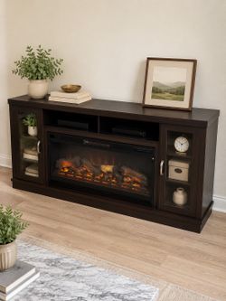 🔥 Electric Fireplace TV Stand – Color Changing Flames – Works Perfect
