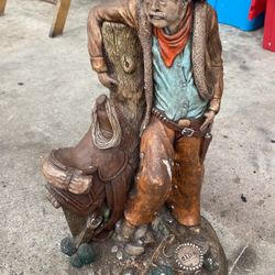 Vintage California Original 1979 Cowboy saddle desert Lamp chalkware plaste