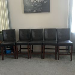 5 black dining high chairs