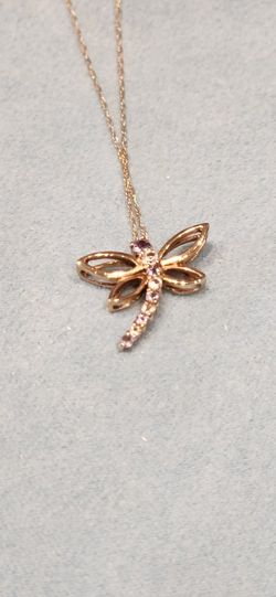 10kt Gold Necklace W/  Tanzanite Butterfly