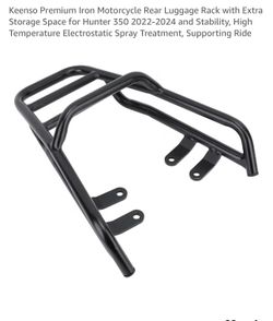 Keenso Premium Iron Motorcycle Rear Luggage Rack with Extra Storage Space for Hunter -2024 and Stability, High Temperature Electrostatic Spray
