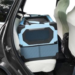 38" Collapsible Large Dog Crate for Car, Portable Indoor/Outdoor Kennel