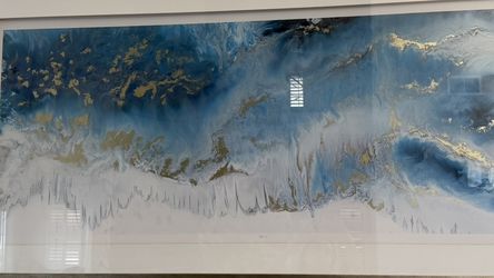 Abstract Blue And Gold Painting