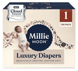 Millie Moon Size 1 Diapers - 108 Count (3 Boxes)