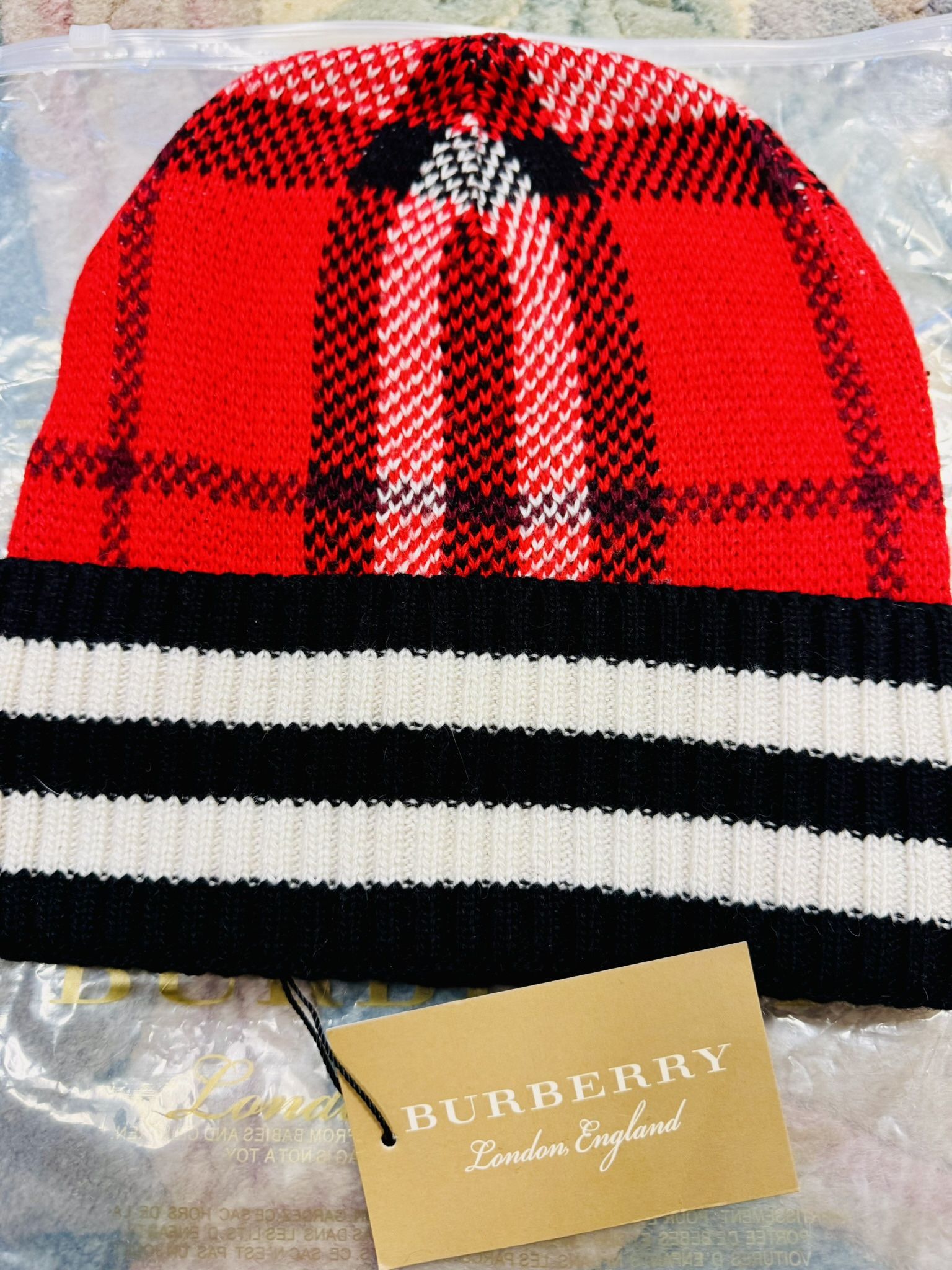 Burberry beanie- Made in United Kingdom