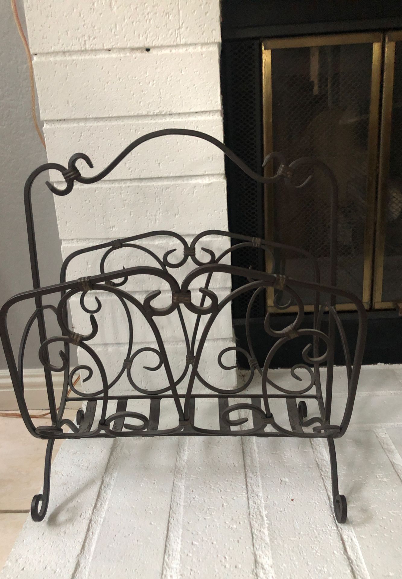 Metal magazine basket.