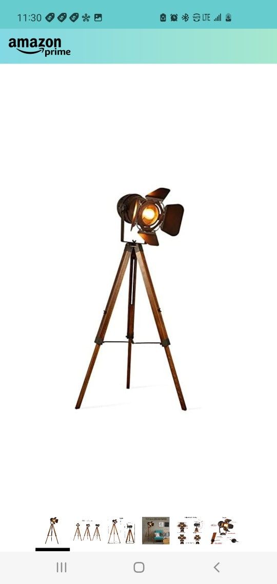 $70 DECOLUCE VINTAGE CINEMA STYLE TRIPOD FLOOR LAMP