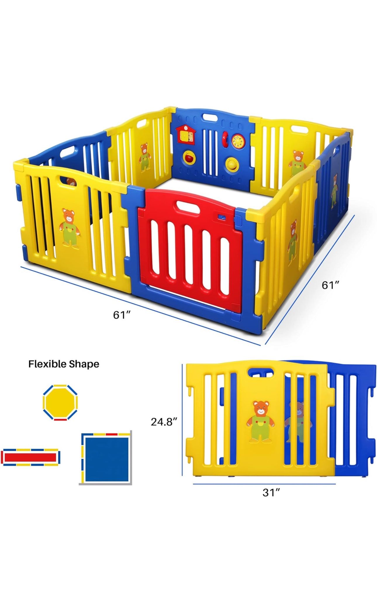 Kids zone Baby PlaypenKids 8 Play Center Yard(Fence)