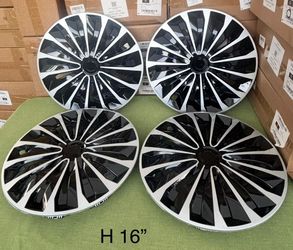 4PACK 16 Inch Wheel Covers Snap On Full Hub Caps fits R16 Tire & SteelRRm