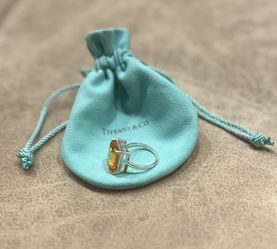 TIFFANY & CO Silver Cocktail Ring With Orange Amethyst
