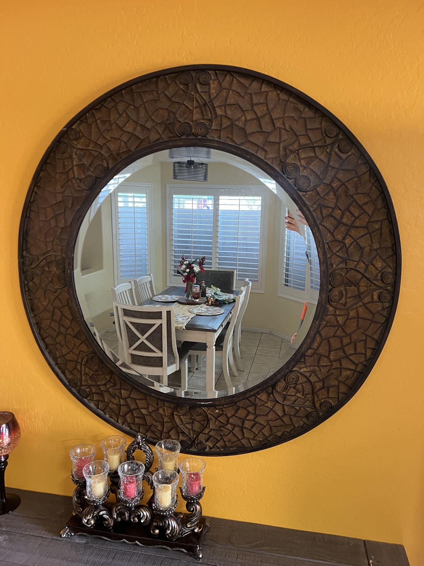 Rustic Round Mirror