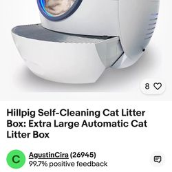 Hillpig Self-Cleaning Cat Litter Box: Extra Large Automatic Cat Litter Box 