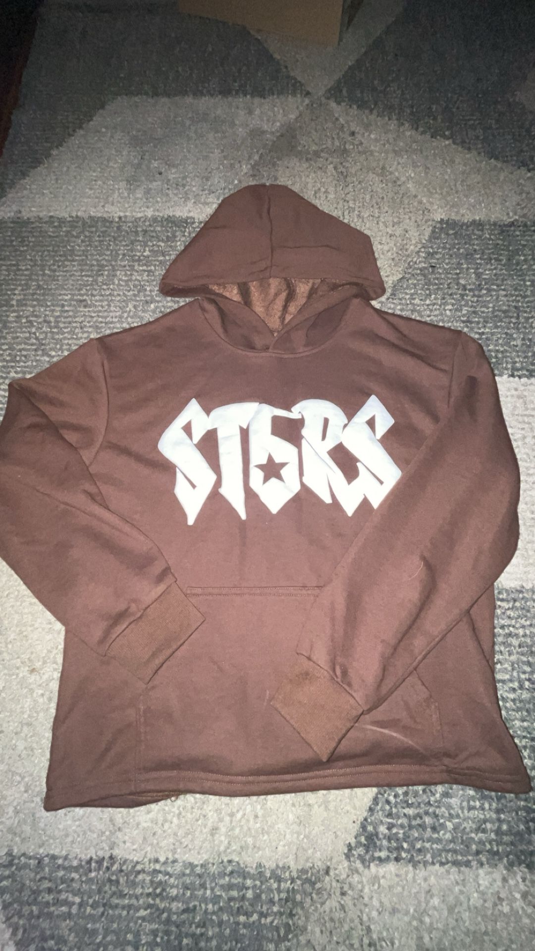 brown st6rs hoodie cropped