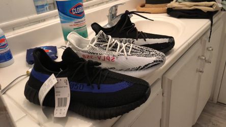 350 V2 Black And Blue And Zebra