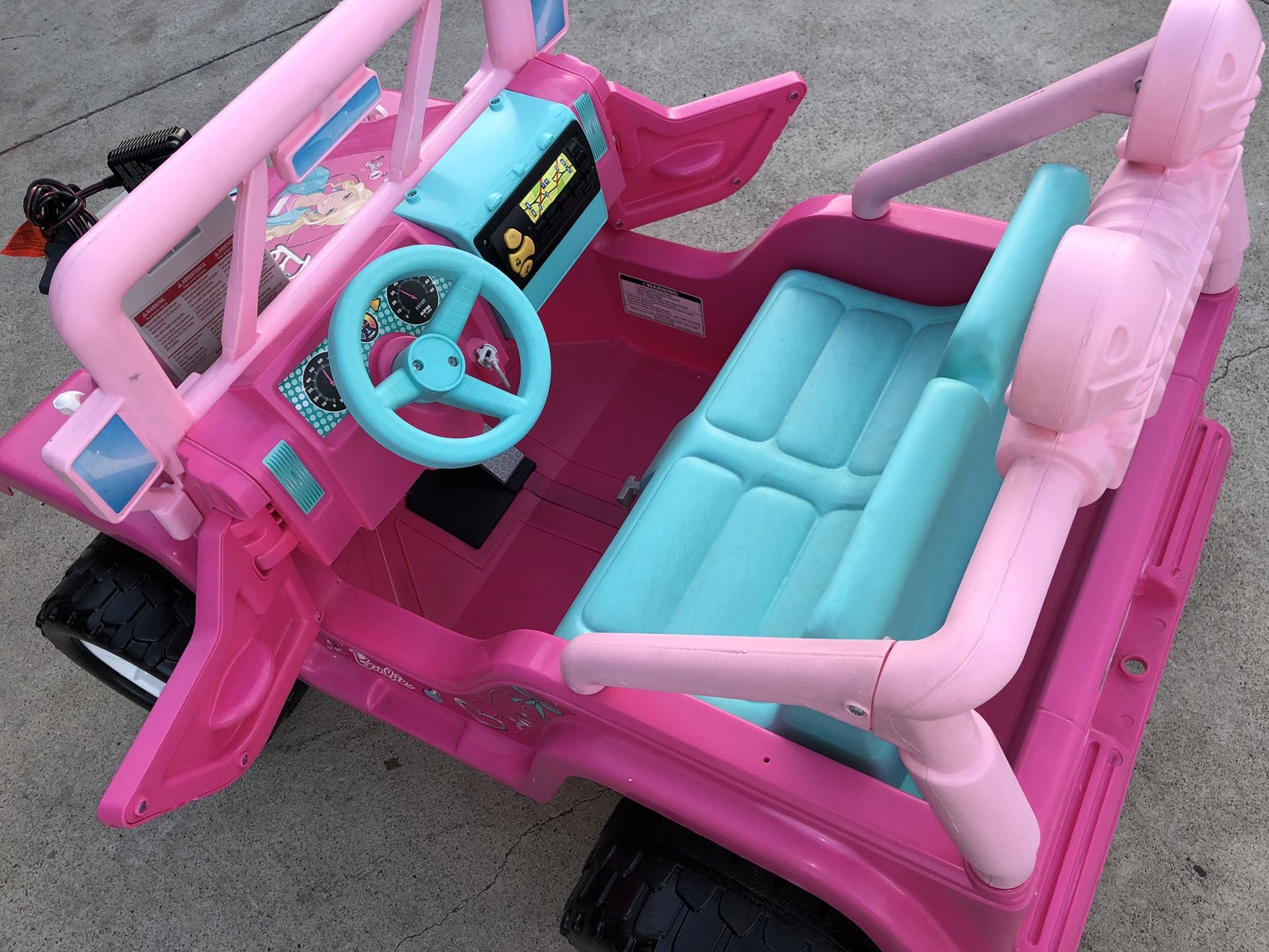 Barbie Jeep Wrangler electric kids ride on cars power wheels for Sale in Santa Ana, CA OfferUp