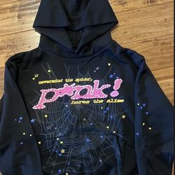 **Pink Black Sp5der Hoodie**