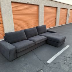 FREE DELIVERY - Navy Blue Sectional Couch W/ Chaise
