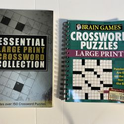 lot 2 LARGE PRINT Crossword Puzzles Books over 300 pages 
