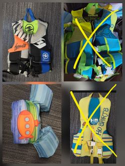 Life jackets: child Hyperlite, Puddle jumper, Infant sport