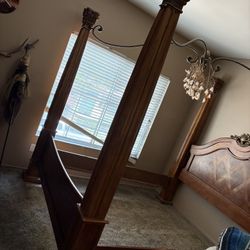 Real Oak Wood Bed Frame & Set OBO