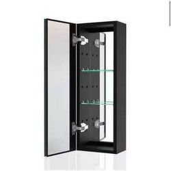 Newly Assembled 10 W x 30 in. H Rectangular Aluminum Surface Mount Medicine Cabinet with Mirror