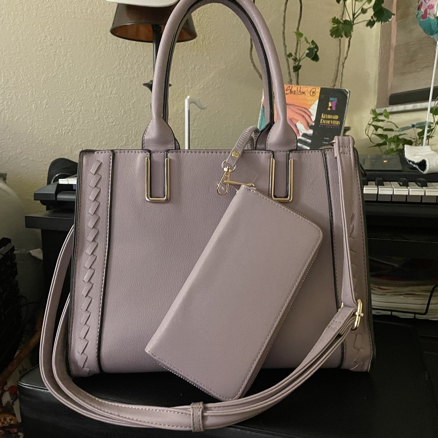 Lilac Color Purse with Wallet