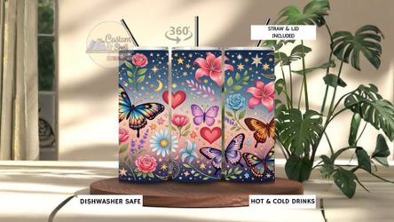 Butterfly 20 Oz Stainless Steel Tumbler (READ DESCRIPTION)