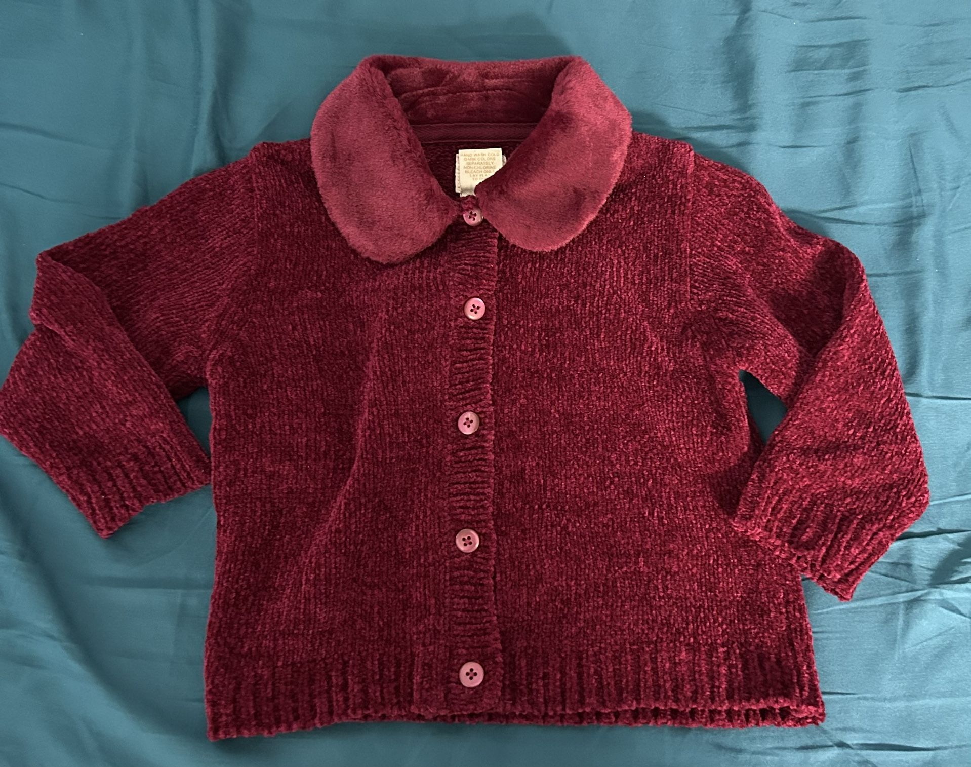 Baby Gap Burgundy Girls Cardigan Sweater Size 12-24 Months 100% Acrylic