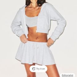 Cotton Fleece Micro Skirt