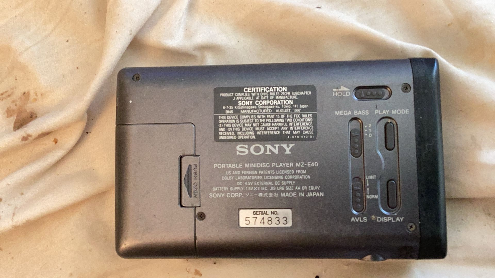 Sony MD Walkman Model EZ-E40 Mini Disc Player $99