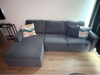 Blue couch with chase