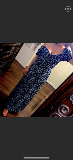 Dark Blue Floral Dress