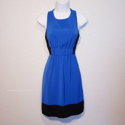 Rachel Roy Royal Blue & Black Color Block Dress Size 2