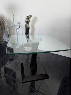 Mini Tables with Glass and Wood Stand