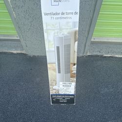 Mainstays Mini 12" Tower Fan With Oscillation And Timer 3 Speeds