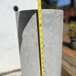 Large Solid Cement Cylinder Planter / Decor Piece