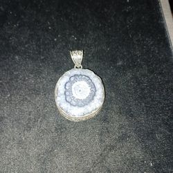 Sterling Silver Charm with Dark Purple Quartz Stone