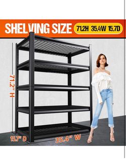 71.2" H Garage Shelving Heavy Duty Storage Shelves, Adjustable Metal Shelving Unit, Utility Garage Organizer Shelf for Basement, Pantry, Warehouse, Su