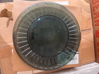 Green Glass Fluted Plates