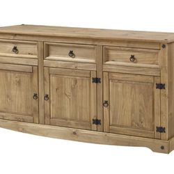 65" Wood Buffet Sideboard Farmhouse - Corona Collection | Furniture Dash - Antique brown color.  