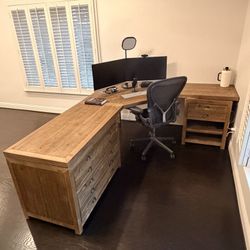Office Desk Wood L-Shaped