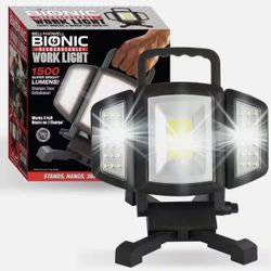 Bionic Worklight 1500 Lumens Super Bright LED Portable Heavy-Duty MultiDirection