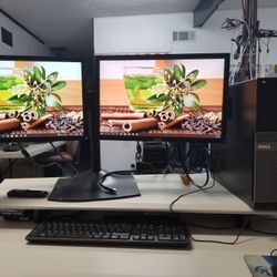 Dell 7020 Dual screen Desktop Computer 