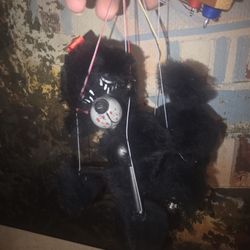 Vintage BOXED Pelham Puppets Standard Black POODLE Dog 