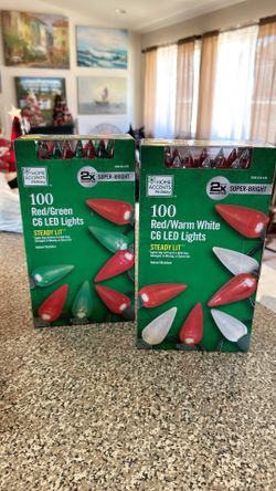 Home Accents Holiday 100-light C6 LED string sets.