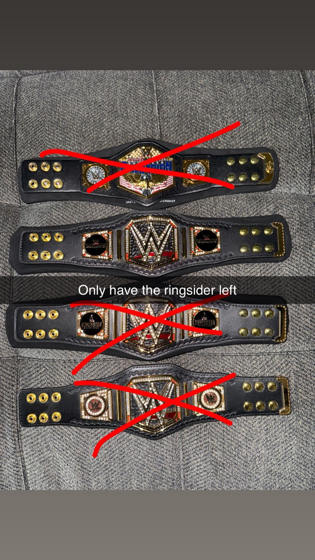 WWE Mini Belts 12.75'' x 3.5"