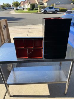 Japanese Bento Box Set Black and Red